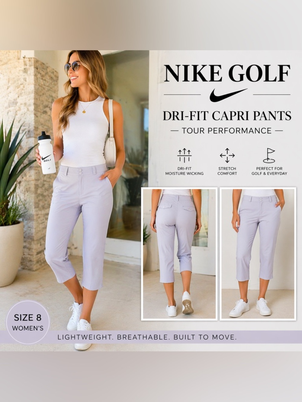 Nike Light Lavender Dri-FIT Capri Pants